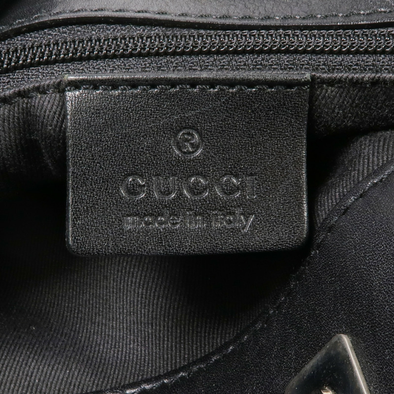 GUCCI 帆布Shoulder Bag銀扣肩背袋-5
