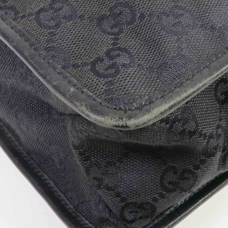 GUCCI 帆布Shoulder Bag銀扣肩背袋-11