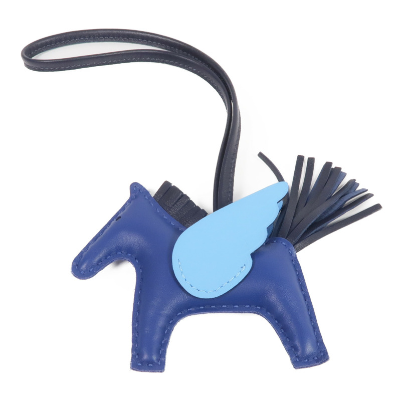 HERMES Milo皮革/Swift皮革Rodeo Pegase PM Charm掛飾Bleu Nuit-0