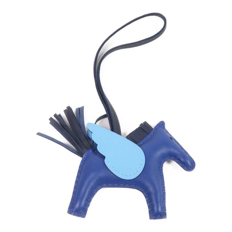 HERMES Milo皮革/Swift皮革Rodeo Pegase PM Charm掛飾Bleu Nuit-1