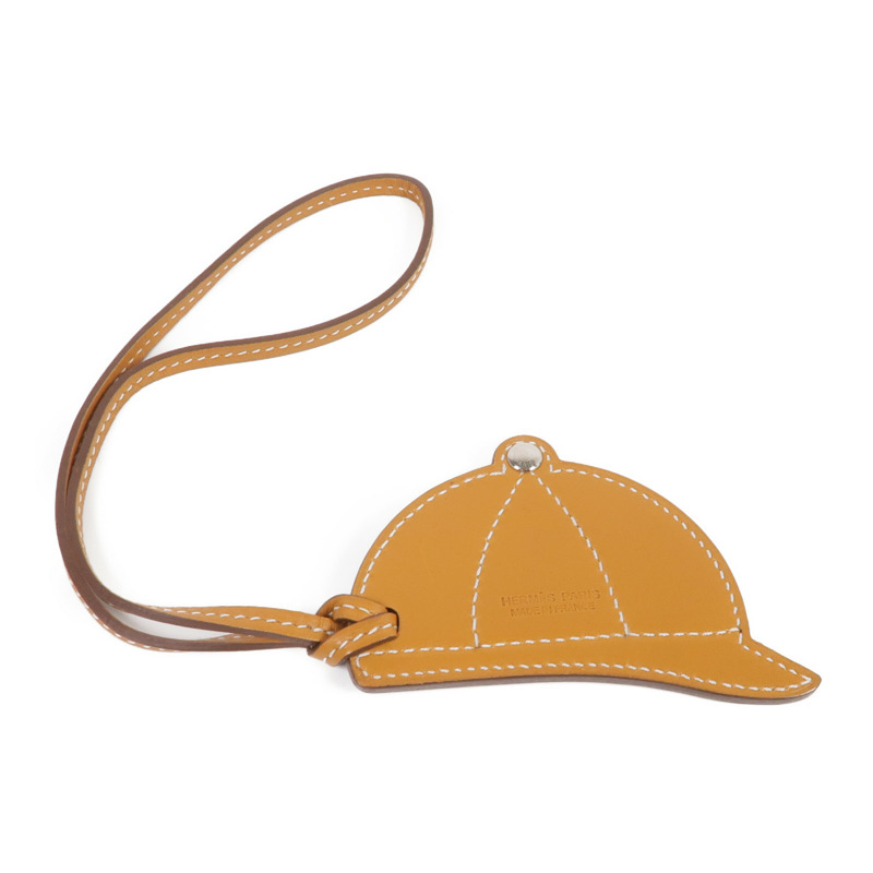 HERMES Swift/Butler皮革Paddock Bombe銀扣掛飾-1