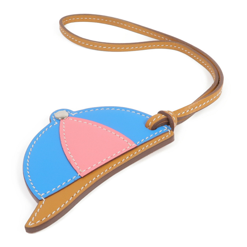 HERMES Swift/Butler皮革Paddock Bombe銀扣掛飾-2