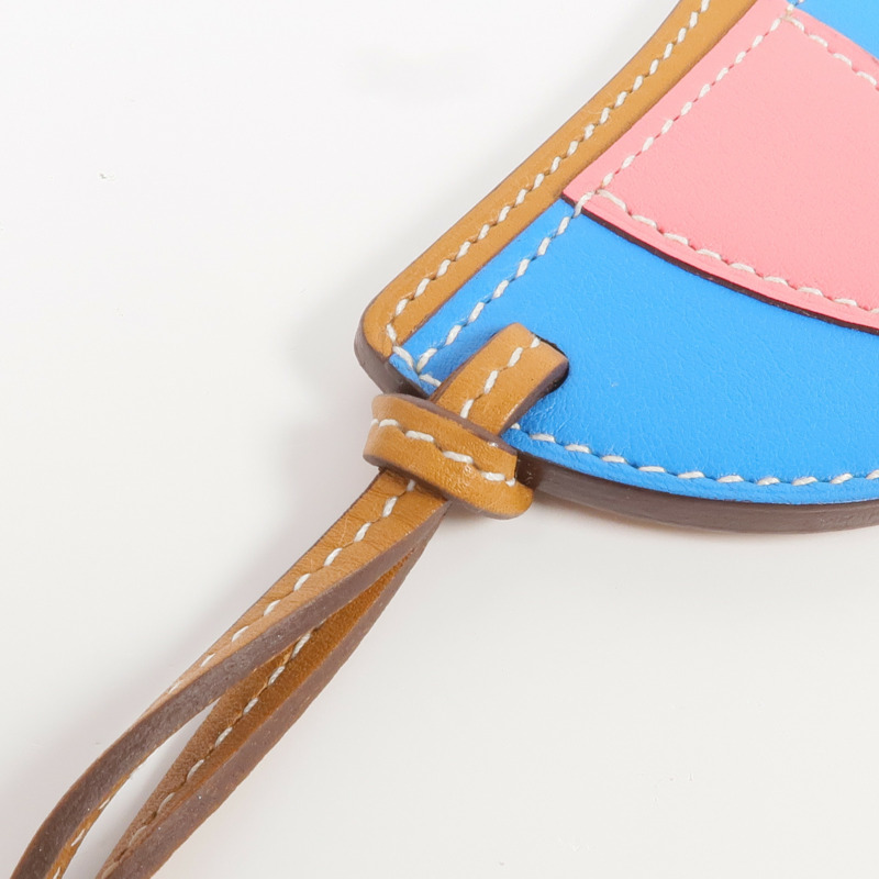 HERMES Swift/Butler皮革Paddock Bombe銀扣掛飾-3