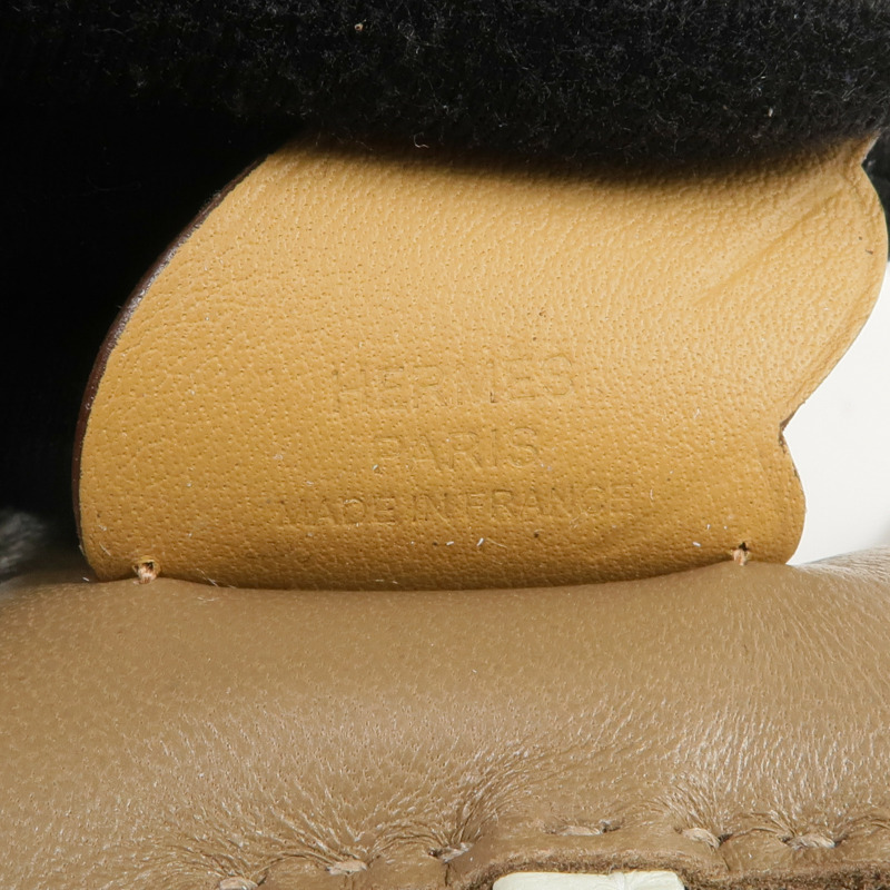 HERMES Milo皮革/Swift皮革Rodeo Pegase PM Charm掛飾Etoupe-6