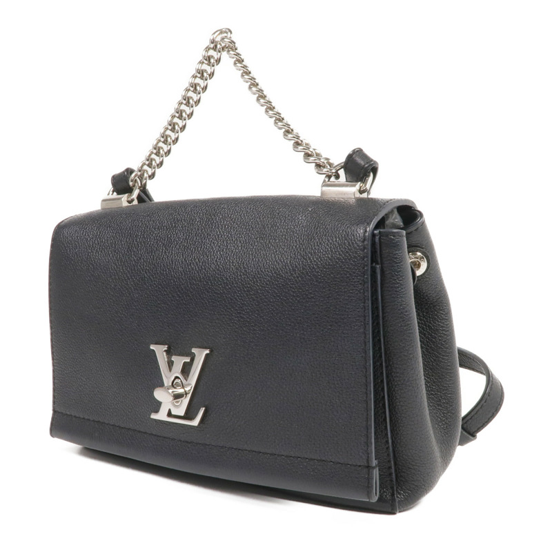 LOUIS VUITTON 牛皮皮革Lockme II BB銀扣手挽肩背兩用袋-1