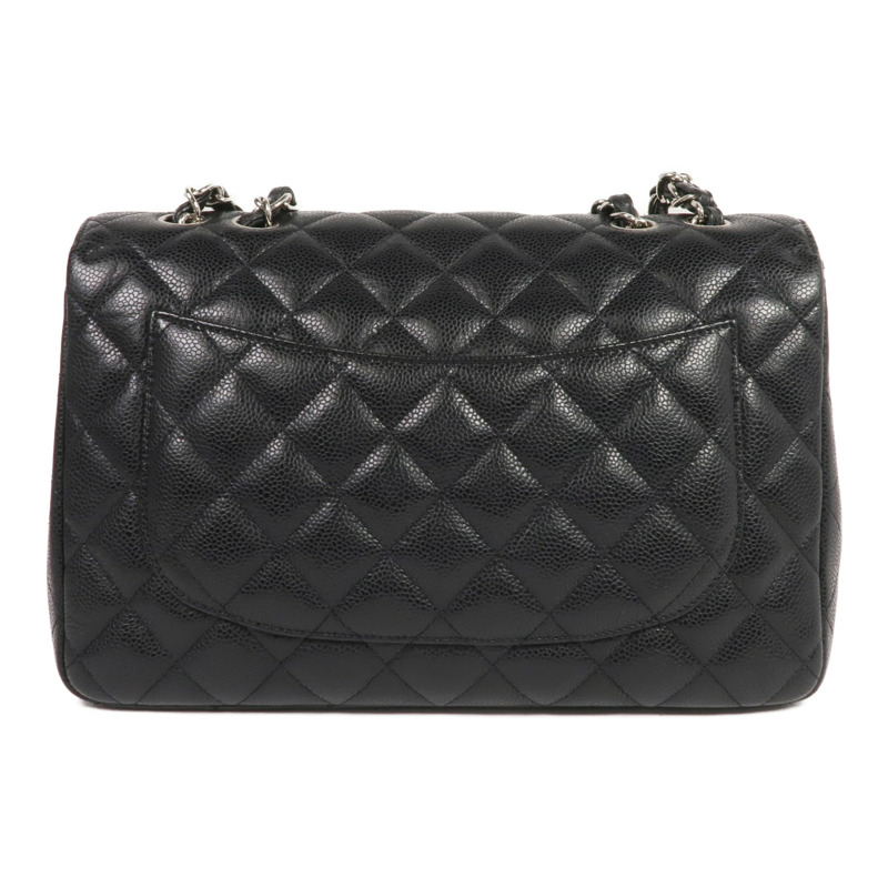 CHANEL 牛皮皮革Large Classic銀扣鏈帶肩背袋-2