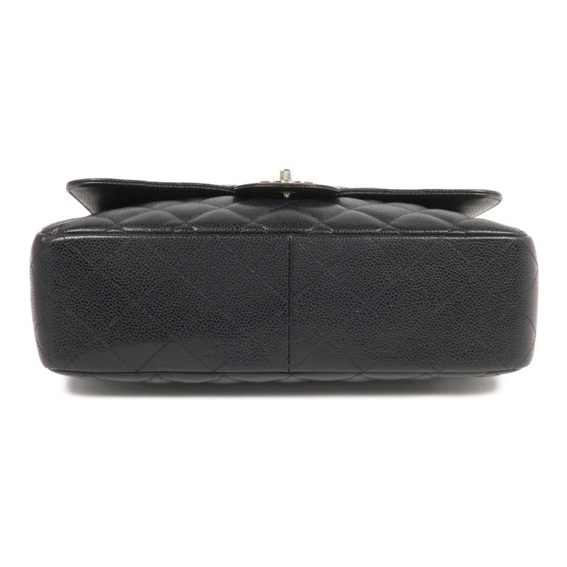 CHANEL 牛皮皮革Large Classic銀扣鏈帶肩背袋-3