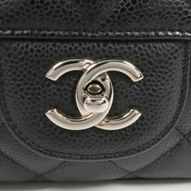 CHANEL 牛皮皮革Large Classic銀扣鏈帶肩背袋-10