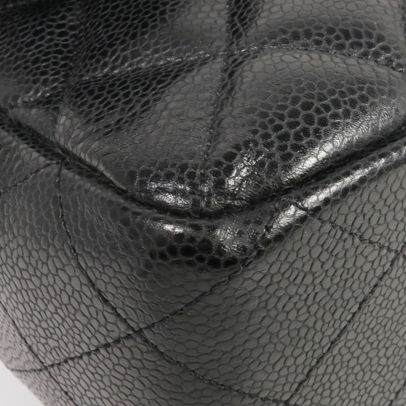 CHANEL 牛皮皮革Large Classic銀扣鏈帶肩背袋-13