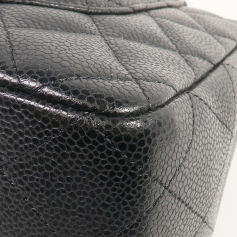 CHANEL 牛皮皮革Large Classic銀扣鏈帶肩背袋-14