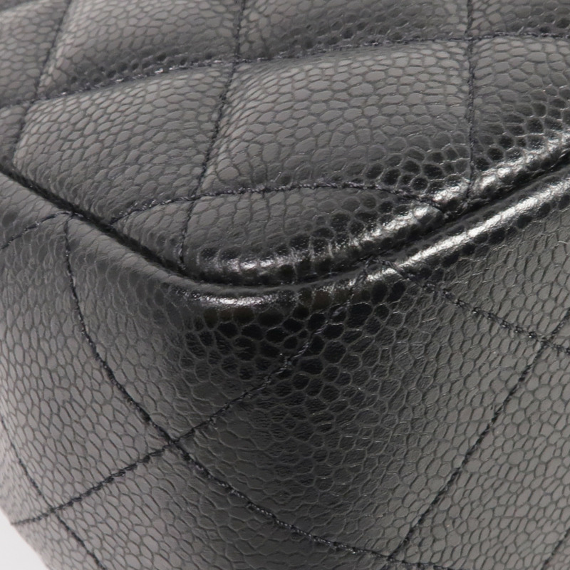 CHANEL 牛皮皮革Large Classic銀扣鏈帶肩背袋-15