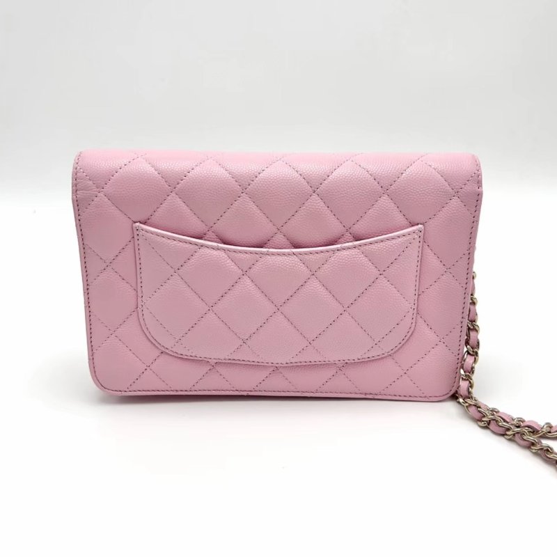 CHANEL24S櫻花粉金扣woc肩背斜背包19*12*4 98新配件塵袋-4