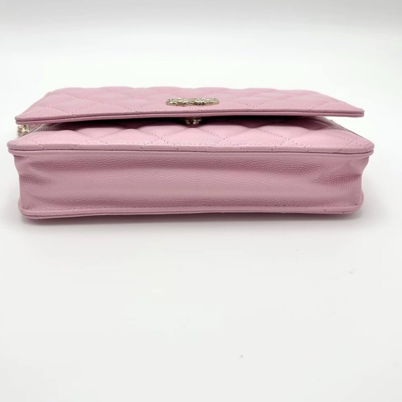 CHANEL24S櫻花粉金扣woc肩背斜背包19*12*4 98新配件塵袋-6