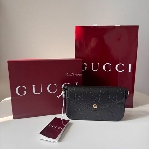 GUCCI GG 超迷你肩背包 黑色 772794 AADLO 1000