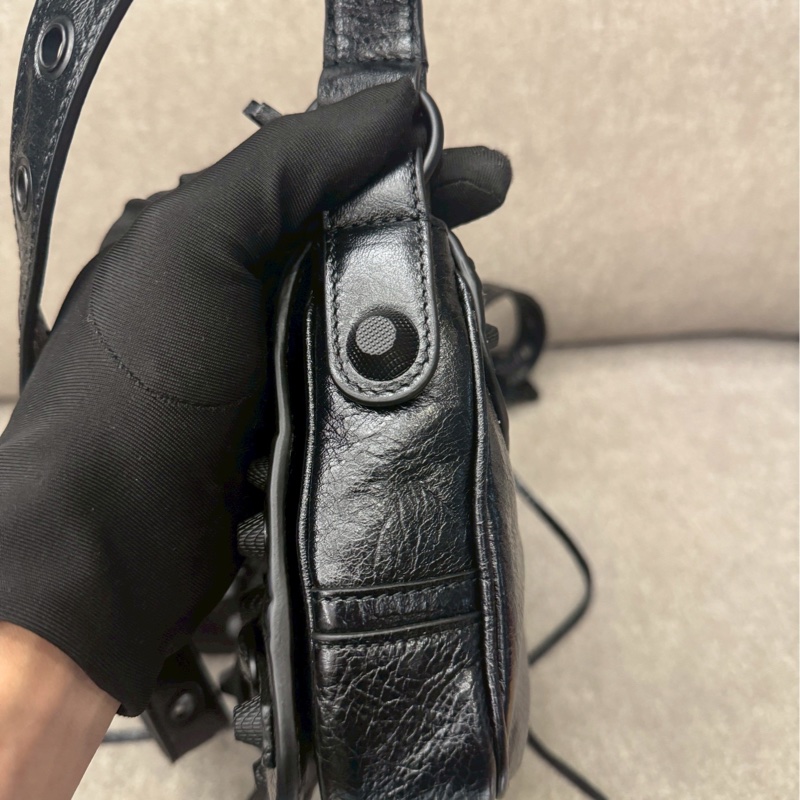 巴黎世家黑色機車包-4