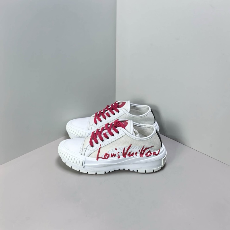LOUIS VUITTON Squad 徽標印花 低幫 時尚板鞋 女款 白紅 尺碼:36碼 98 新-0
