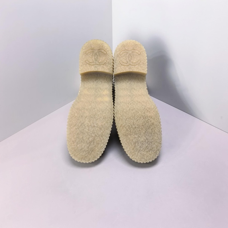 Chanel /香奈兒 麂皮淺駝色拼皮短靴 尺碼:36.5碼 98新-5