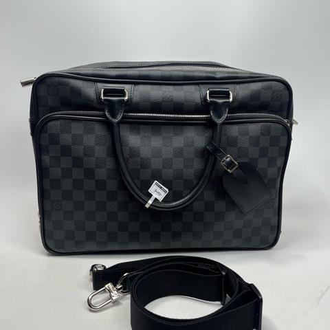 lv97新253206lv棋盤格電腦包，內里乾淨