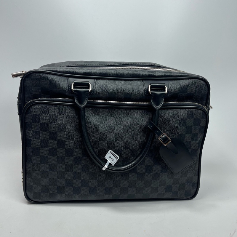 lv97新253206lv棋盤格電腦包，內里乾淨-1