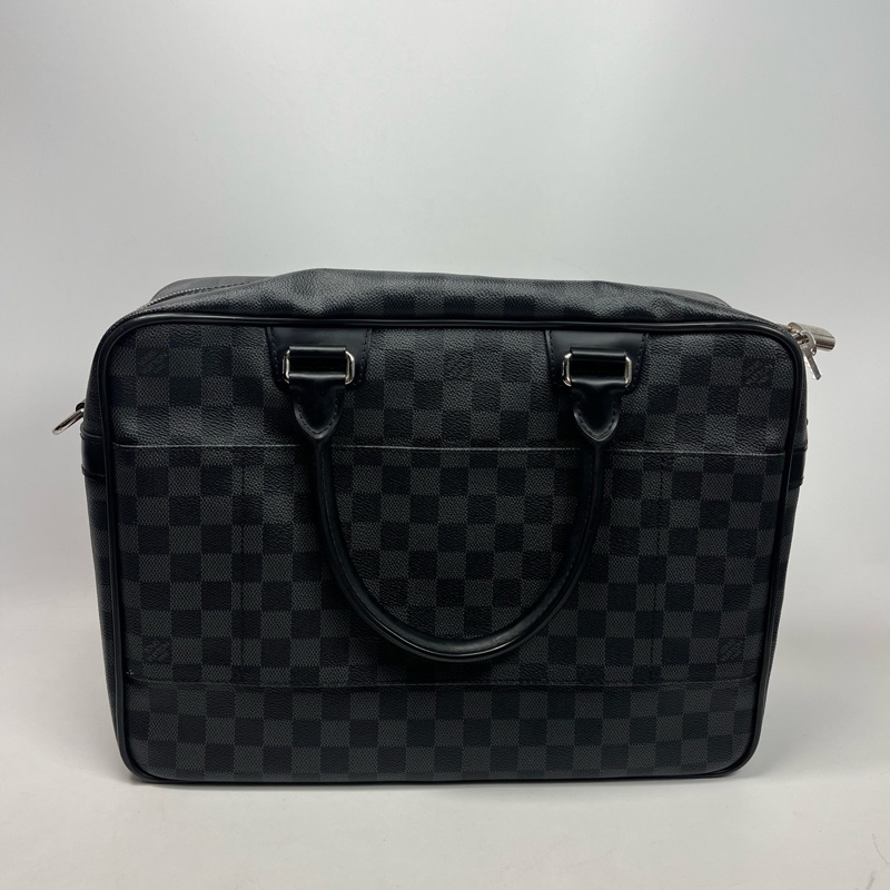 lv97新253206lv棋盤格電腦包，內里乾淨。-3