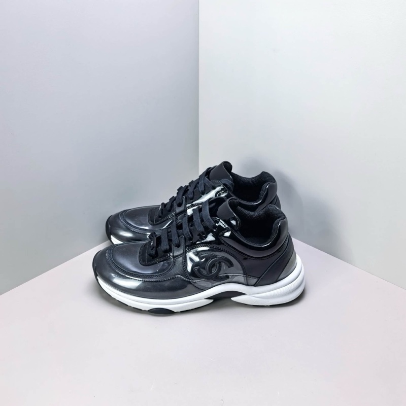 Chanel香奈兒 黑色透明loho運動鞋！尺碼：37碼 98新-0