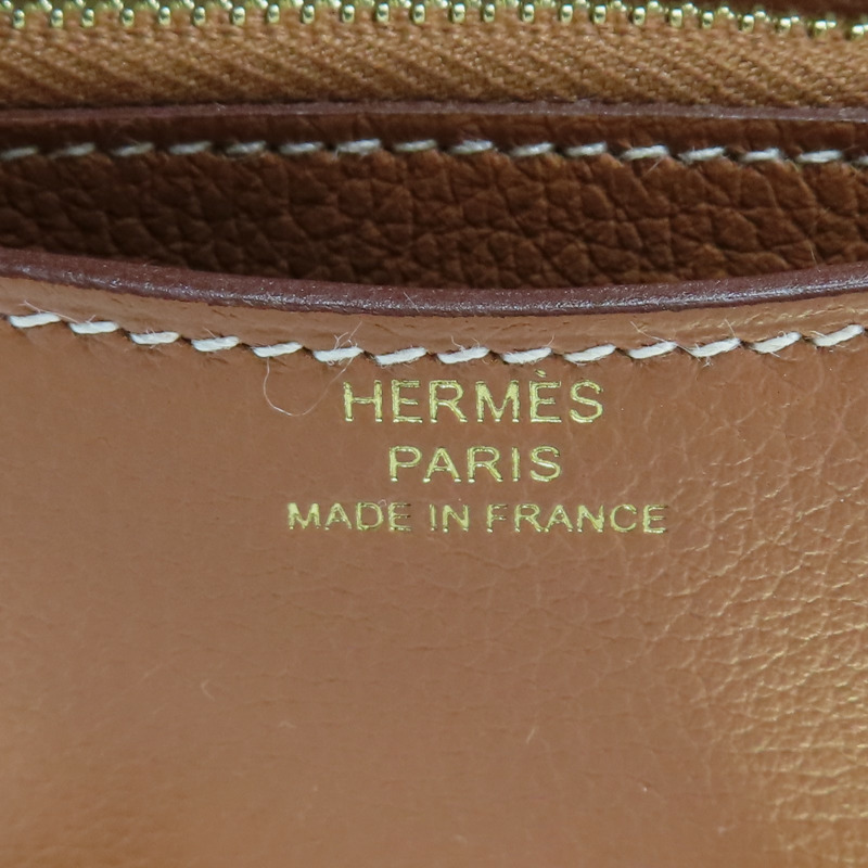 金棕色 Evercolor牛皮 Constance Slim 中夾 W刻 金扣【HERMES 愛馬仕】-7