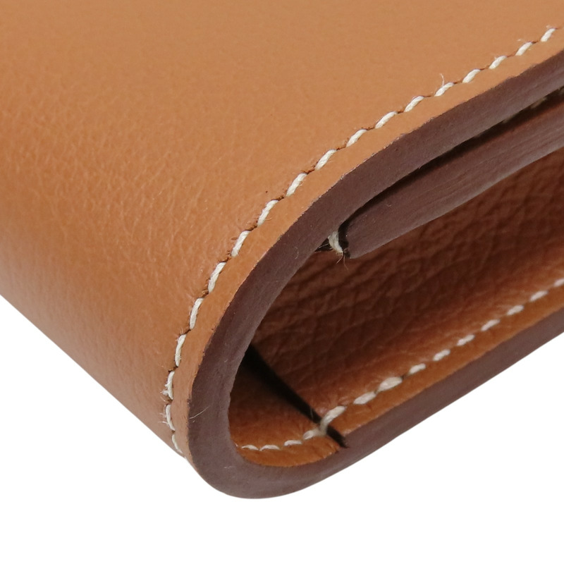 金棕色 Evercolor牛皮 Constance Slim 中夾 W刻 金扣【HERMES 愛馬仕】-14