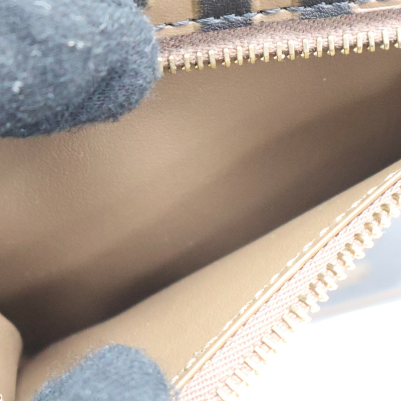 棕色牛皮 FF Diamonds 拉鍊短夾【FENDI 芬迪】 8M0508-10