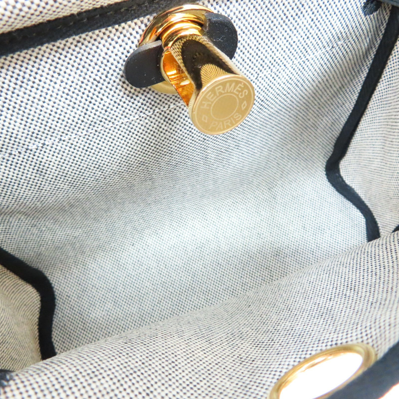 黑色牛皮 灰色帆布 Herbag Zip 20 Mini 肩背包 K刻 金扣【HERMES 愛馬仕】 H085414CCAF-4