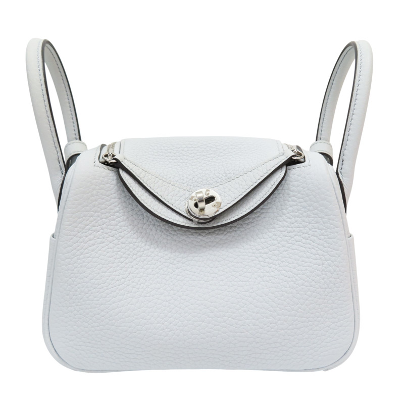 聖杯藍 Taurillon牛皮 Mini Lindy 肩背包 Z刻 銀扣【HERMES 愛馬仕】 H079086-0