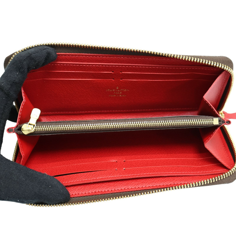 棕色 棋盤格帆布 Clemence 拉鍊長夾【LOUIS VUITTON LV 路易威登】 N60534-4