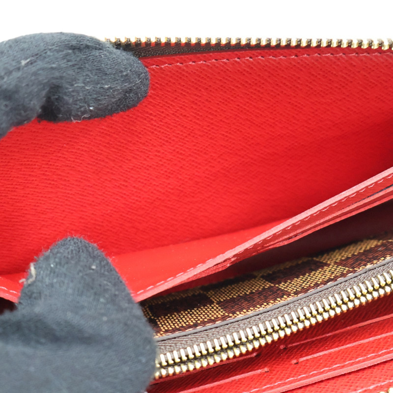 棕色 棋盤格帆布 Clemence 拉鍊長夾【LOUIS VUITTON LV 路易威登】 N60534-7