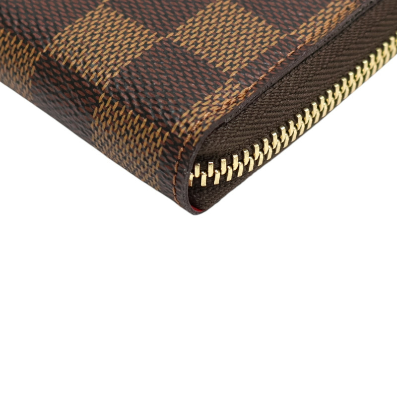 棕色 棋盤格帆布 Clemence 拉鍊長夾【LOUIS VUITTON LV 路易威登】 N60534-10