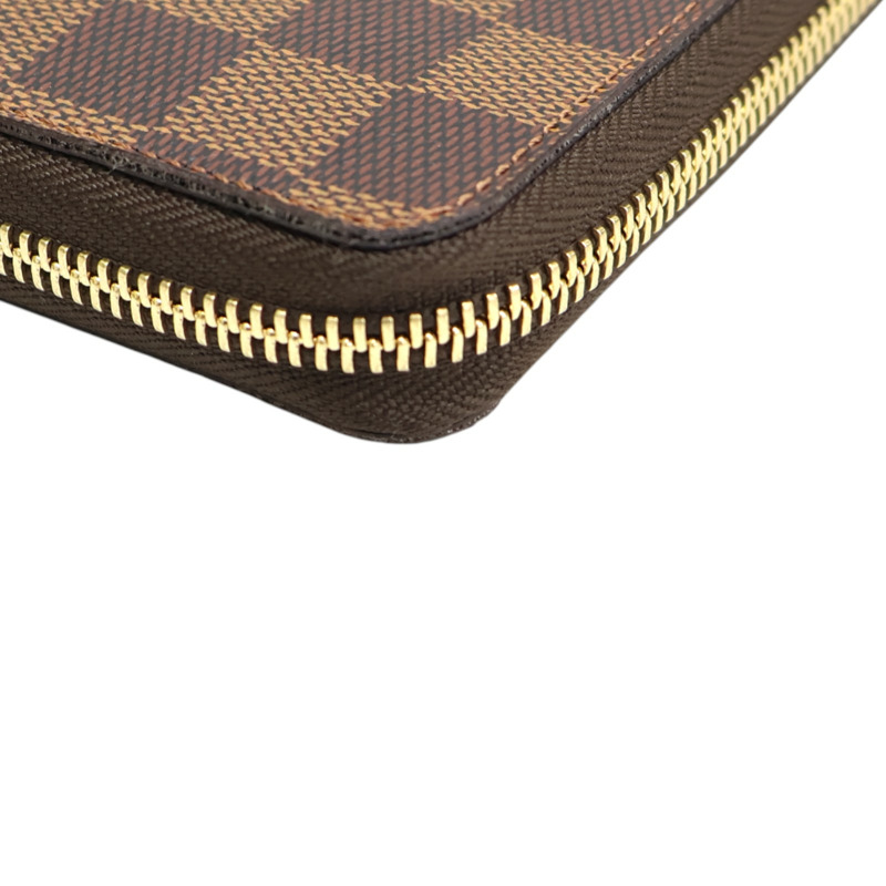 棕色 棋盤格帆布 Clemence 拉鍊長夾【LOUIS VUITTON LV 路易威登】 N60534-13