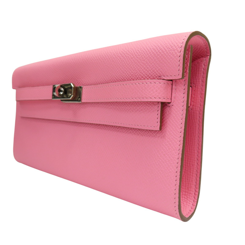 糖果粉 Epsom牛皮 Kelly To Go Wallet 肩背包 Y刻 銀扣【HERMES 愛馬仕】-2