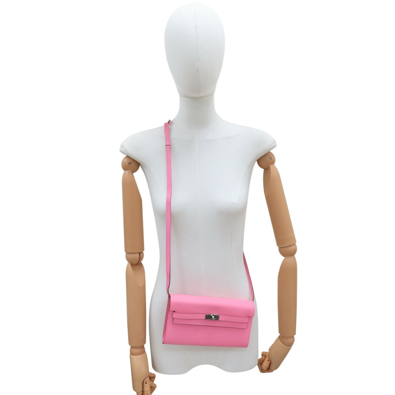 糖果粉 Epsom牛皮 Kelly To Go Wallet 肩背包 Y刻 銀扣【HERMES 愛馬仕】-8