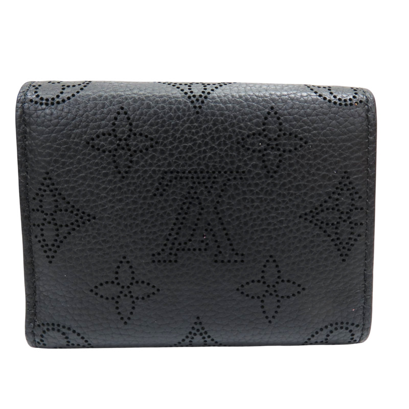 黑色 Mahina牛皮 Iris XS 扣式短夾【LOUIS VUITTON LV 路易威登】 M67498-1