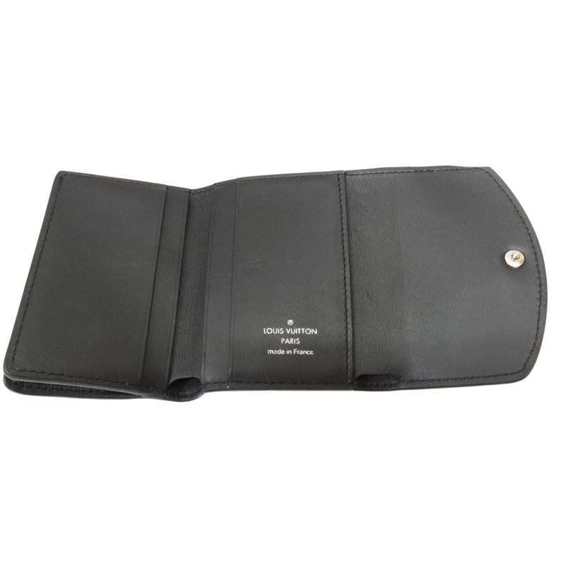 黑色 Mahina牛皮 Iris XS 扣式短夾【LOUIS VUITTON LV 路易威登】 M67498-3