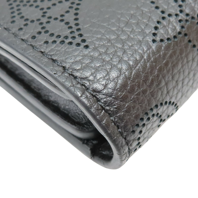 黑色 Mahina牛皮 Iris XS 扣式短夾【LOUIS VUITTON LV 路易威登】 M67498-10