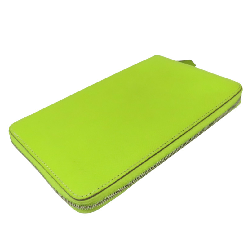 檸檬綠 Epsom牛皮 Azap Combine 拉鍊長夾 □O刻 銀扣【HERMES 愛馬仕】-2