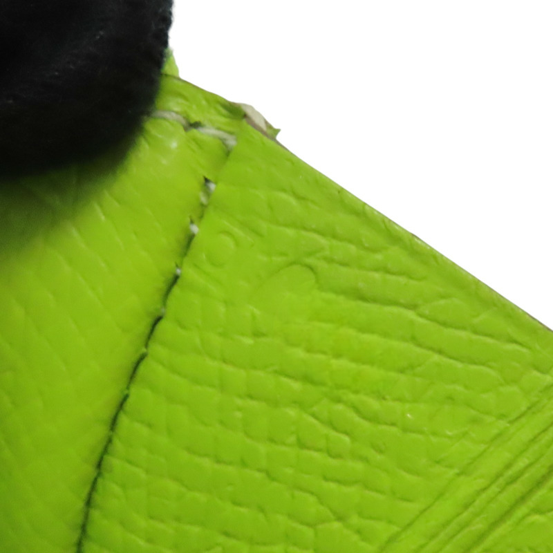 檸檬綠 Epsom牛皮 Azap Combine 拉鍊長夾 □O刻 銀扣【HERMES 愛馬仕】-9