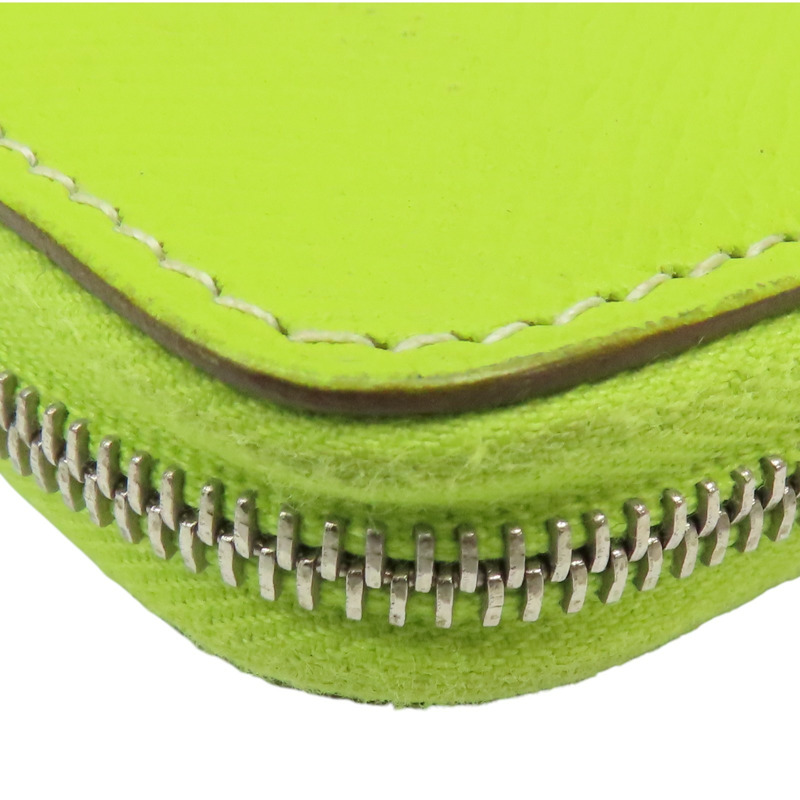 檸檬綠 Epsom牛皮 Azap Combine 拉鍊長夾 □O刻 銀扣【HERMES 愛馬仕】-12