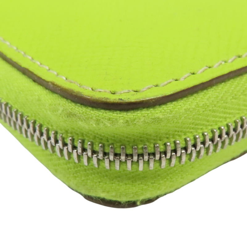 檸檬綠 Epsom牛皮 Azap Combine 拉鍊長夾 □O刻 銀扣【HERMES 愛馬仕】-13