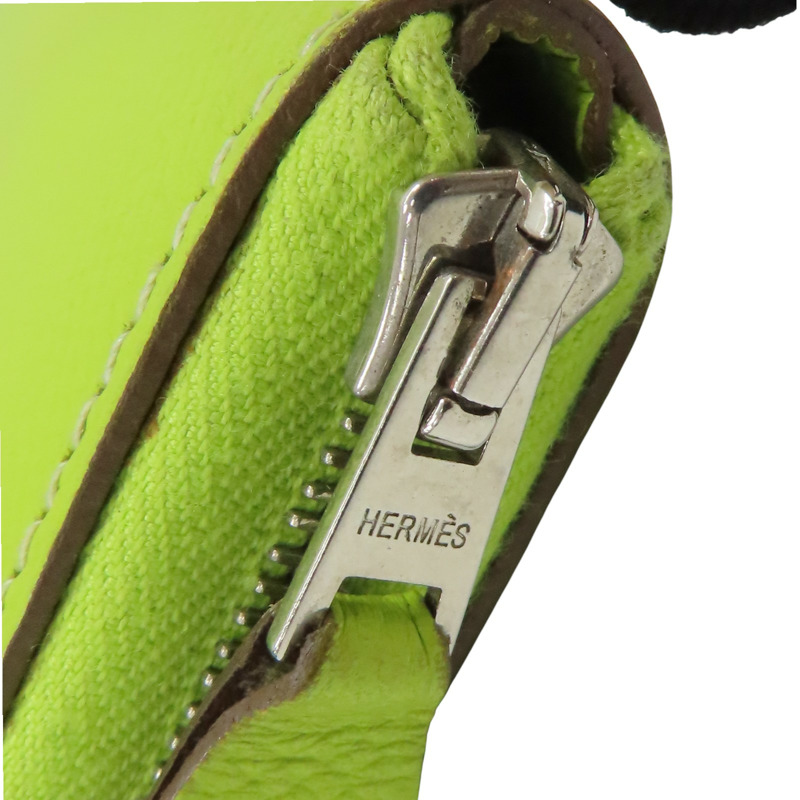 檸檬綠 Epsom牛皮 Azap Combine 拉鍊長夾 □O刻 銀扣【HERMES 愛馬仕】-14