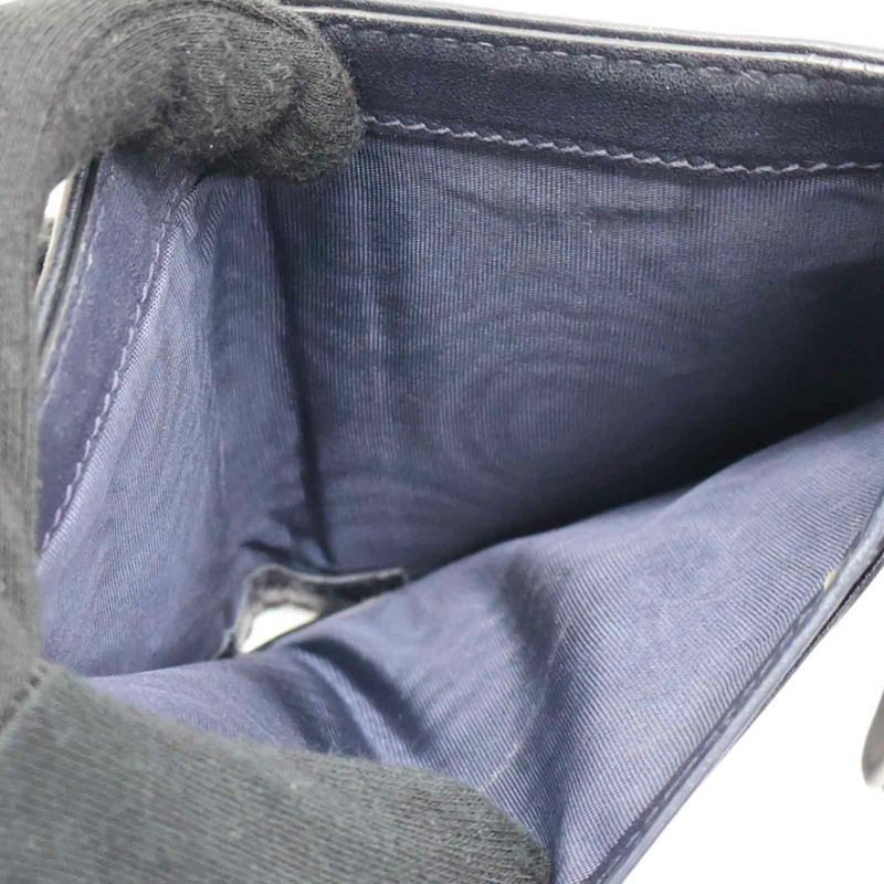 藍色 緹花帆布 DiorAddict 扣式短夾【Dior 迪奧】-5