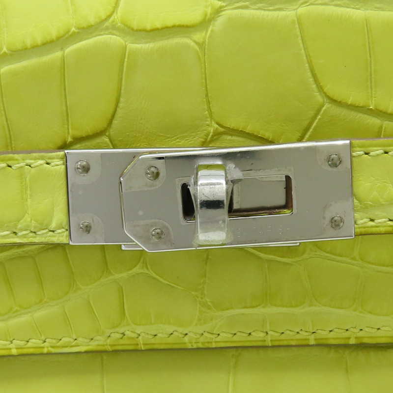 金盞花黃 鱷魚皮 Kelly To Go Wallet 肩背包 B刻 銀扣【HERMES 愛馬仕】-7