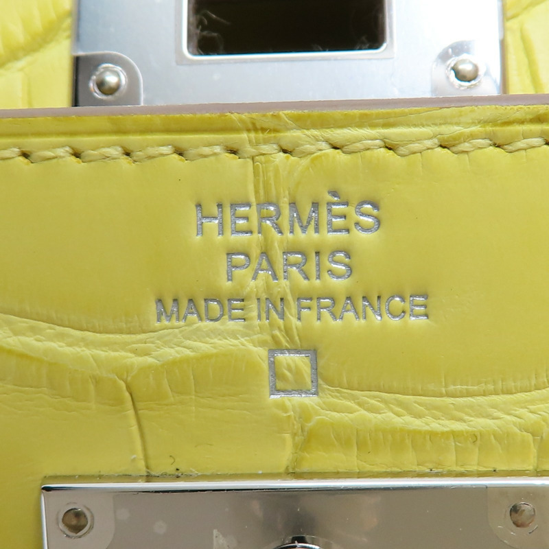 金盞花黃 鱷魚皮 Kelly To Go Wallet 肩背包 B刻 銀扣【HERMES 愛馬仕】-8