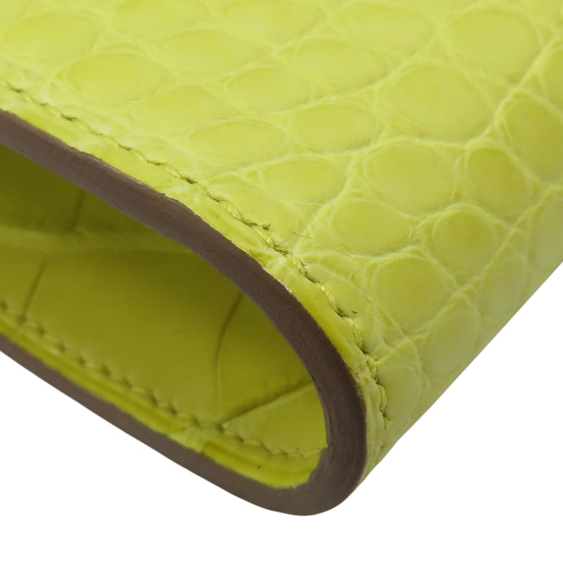 金盞花黃 鱷魚皮 Kelly To Go Wallet 肩背包 B刻 銀扣【HERMES 愛馬仕】-12