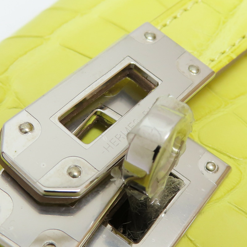 金盞花黃 鱷魚皮 Kelly To Go Wallet 肩背包 B刻 銀扣【HERMES 愛馬仕】-16