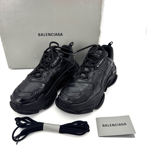 Balenciaga 巴黎世家 Triple S 百搭舒適 98新 生活休閒鞋 黑色 女款 尺碼37碼